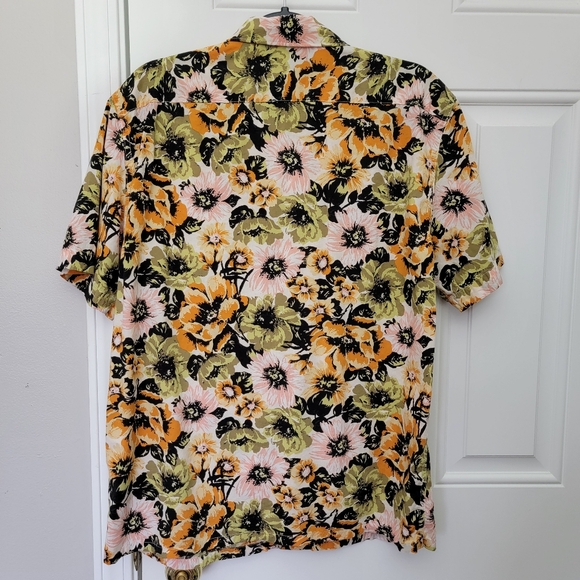 Levis Mens Short Sleeve Hawaiian Floral Button Down Shirt 2 Pocket Size M - Picture 5 of 13